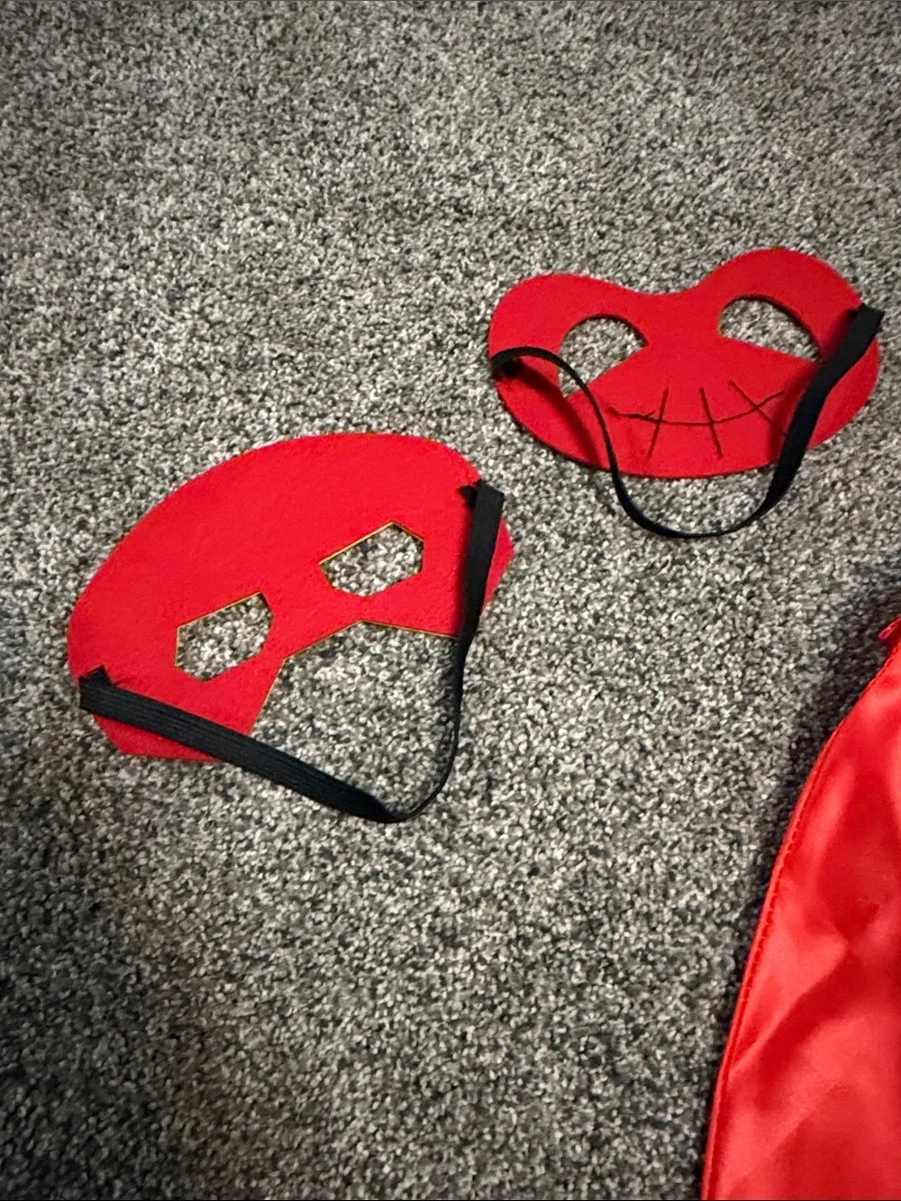 Kids Hand Crafted Reversible Cape Mask Set Spider-Man and Iron Man